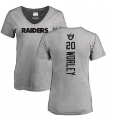 NFL Women's Nike Oakland Raiders #20 Daryl Worley Ash Backer T-Shirt