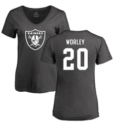 NFL Women's Nike Oakland Raiders #20 Daryl Worley Ash One Color T-Shirt