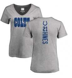NFL Women's Nike Indianapolis Colts #21 Nyheim Hines Ash Backer T-Shirt