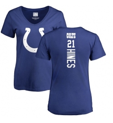 NFL Women's Nike Indianapolis Colts #21 Nyheim Hines Royal Blue Backer T-Shirt