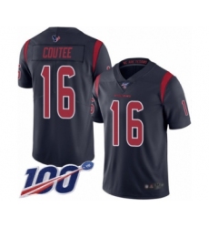 Men's Houston Texans #16 Keke Coutee Limited Navy Blue Rush Vapor Untouchable 100th Season Football Jersey