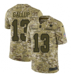 Men's Nike Dallas Cowboys #13 Michael Gallup Limited Camo 2018 Salute to Service NFL Jersey