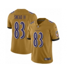Youth Baltimore Ravens #83 Willie Snead IV Limited Gold Inverted Legend Football Jersey