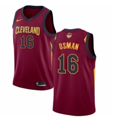 Men's Nike Cleveland Cavaliers #16 Cedi Osman Swingman Maroon 2018 NBA Finals Bound NBA Jersey - Icon Edition