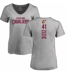 NBA Women's Nike Cleveland Cavaliers #41 Ante Zizic Ash Backer T-Shirt