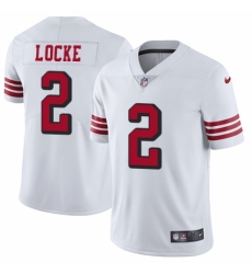 Men's Nike San Francisco 49ers #2 Jeff Locke Elite White Rush Vapor Untouchable NFL Jersey