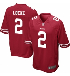 Men's Nike San Francisco 49ers #2 Jeff Locke Game Red Team Color NFL Jersey