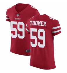 Men's Nike San Francisco 49ers #59 Korey Toomer Red Team Color Vapor Untouchable Elite Player NFL Jersey