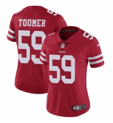 Women's Nike San Francisco 49ers #59 Korey Toomer Red Team Color Vapor Untouchable Elite Player NFL Jersey