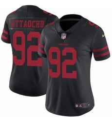 Women's Nike San Francisco 49ers #92 Jeremiah Attaochu Black Vapor Untouchable Elite Player NFL Jersey