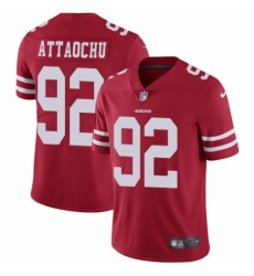 Youth Nike San Francisco 49ers #92 Jeremiah Attaochu Red Team Color Vapor Untouchable Elite Player NFL Jersey