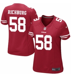 Women's Nike San Francisco 49ers #58 Weston Richburg Game Red Team Color NFL Jersey