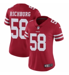 Women's Nike San Francisco 49ers #58 Weston Richburg Red Team Color Vapor Untouchable Elite Player NFL Jersey