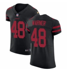 Men's Nike San Francisco 49ers #48 Fred Warner Black Alternate Vapor Untouchable Elite Player NFL Jersey