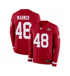 Men's Nike San Francisco 49ers #48 Fred Warner Limited Red Therma Long Sleeve NFL Jersey