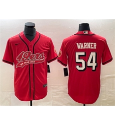 Men's San Francisco 49ers #54 Fred Warner New Red Cool Base Stitched Baseball Jersey