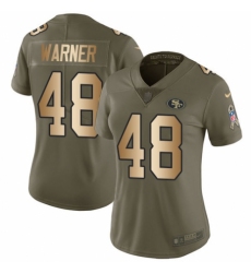 Women's Nike San Francisco 49ers #48 Fred Warner Limited Olive/Gold 2017 Salute to Service NFL Jersey