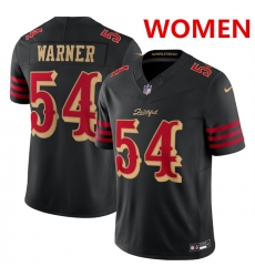 Women's San Francisco 49ers #54 Fred Warner Black 2025 F.U.S.E. “Rivalries” Vapor Limited Stitched Football Jersey(Run Small)