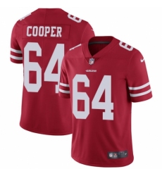 Men's Nike San Francisco 49ers #64 Jonathan Cooper Red Team Color Vapor Untouchable Limited Player NFL Jersey