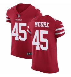 Men's Nike San Francisco 49ers #45 Tarvarius Moore Red Team Color Vapor Untouchable Elite Player NFL Jersey