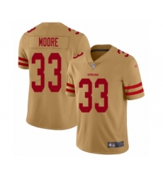 Men's San Francisco 49ers #33 Tarvarius Moore Limited Gold Inverted Legend Football Jersey