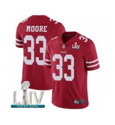 Men's San Francisco 49ers #33 Tarvarius Moore Red Team Color Vapor Untouchable Limited Player Super Bowl LIV Bound Football Jersey