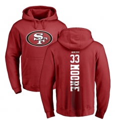 NFL Nike San Francisco 49ers #33 Tarvarius Moore Red Backer Pullover Hoodie