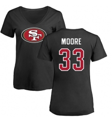 NFL Women's Nike San Francisco 49ers #33 Tarvarius Moore Black Name & Number Logo T-Shirt