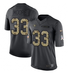 Youth Nike San Francisco 49ers #33 Tarvarius Moore Limited Black 2016 Salute to Service NFL Jersey