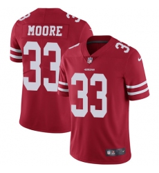 Youth Nike San Francisco 49ers #33 Tarvarius Moore Red Team Color Vapor Untouchable Elite Player NFL Jersey