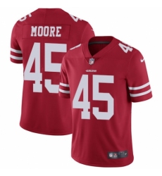 Youth Nike San Francisco 49ers #45 Tarvarius Moore Red Team Color Vapor Untouchable Elite Player NFL Jersey