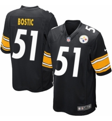 Men's Nike Pittsburgh Steelers #51 Jon Bostic Game Black Team Color NFL Jersey