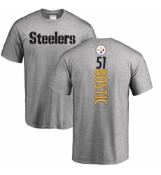 Nike Pittsburgh Steelers #51 Jon Bostic Ash Backer T-Shirt