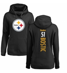 Women's Nike Pittsburgh Steelers #51 Jon Bostic Black Backer Pullover Hoodie