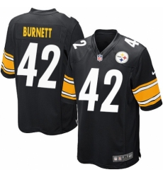 Men's Nike Pittsburgh Steelers #42 Morgan Burnett Game Black Team Color NFL Jersey