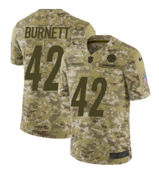 Men's Nike Pittsburgh Steelers #42 Morgan Burnett Limited Camo 2018 Salute to Service NFL Jersey