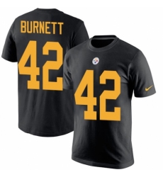 Nike Pittsburgh Steelers #42 Morgan Burnett Black Rush Pride Name & Number T-Shirt