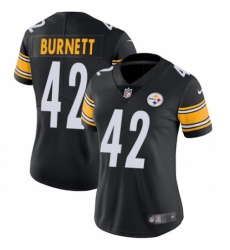 Women's Nike Pittsburgh Steelers #42 Morgan Burnett Black Team Color Vapor Untouchable Limited Player NFL Jersey