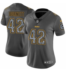 Women's Nike Pittsburgh Steelers #42 Morgan Burnett Gray Static Vapor Untouchable Limited NFL Jersey