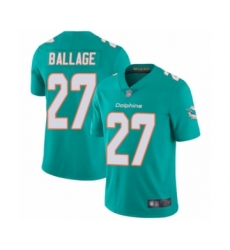 Youth Miami Dolphins #27 Kalen Ballage Aqua Green Team Color Vapor Untouchable Limited Player Football Jersey