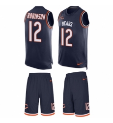 Men's Nike Chicago Bears #12 Allen Robinson Limited Navy Blue Tank Top Suit NFL Jersey