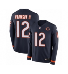 Youth Nike Chicago Bears #12 Allen Robinson Limited Navy Blue Therma Long Sleeve NFL Jersey