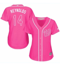 Women's Majestic Washington Nationals #14 Mark Reynolds Replica Pink Fashion Cool Base MLB Jersey