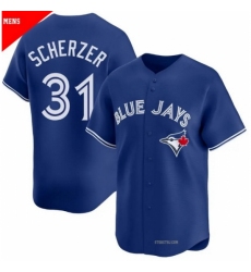 Men's Toronto Blue Jays 31 Max Scherzer Royal Cool Base Stitched Baseball Jersey