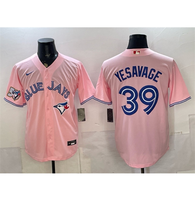 Men's Toronto Blue Jays #39 Trey Yesavage Pink 50 Seasons Stitched Baseball Jersey