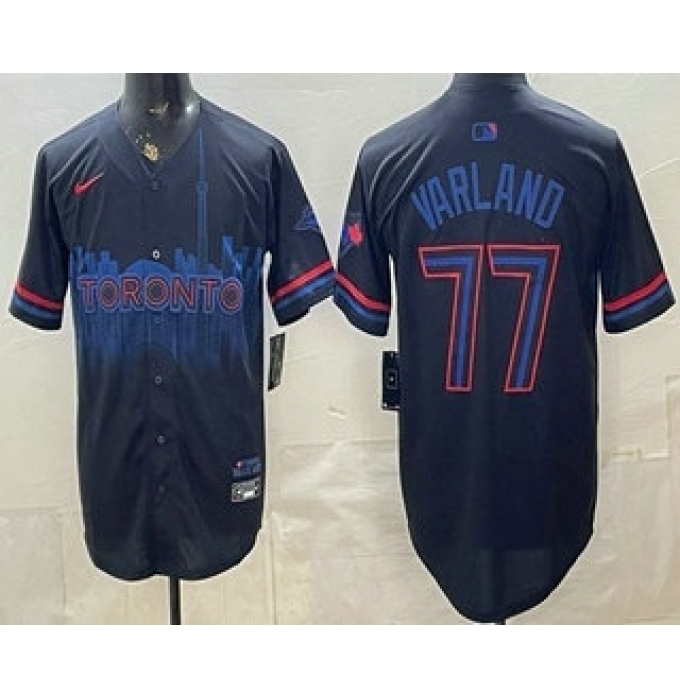 Men's Toronto Blue Jays #77 Louis Varland Black City Limited Jersey