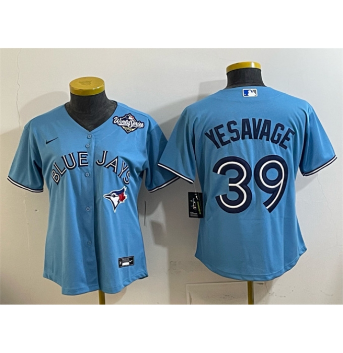 Women's Toronto Blue Jays #39 Trey Yesavage Blue 2025 World Series Cool Base Stitched Baseball Jersey(Run Small)