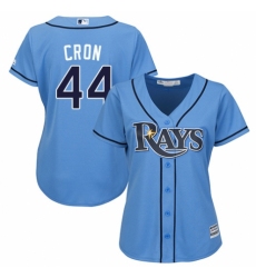 Women's Majestic Tampa Bay Rays #44 C. J. Cron Replica Light Blue Alternate 2 Cool Base MLB Jersey