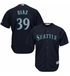 Youth Majestic Seattle Mariners #39 Edwin Diaz Replica Navy Blue Alternate 2 Cool Base MLB Jersey