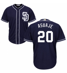 Youth Majestic San Diego Padres #20 Carlos Asuaje Replica Navy Blue Alternate 1 Cool Base MLB Jersey